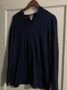 Chico's XL navy blue hoodie lightweight sweater